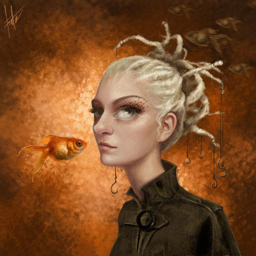 Lori Earley手中描绘的哥特女欣赏