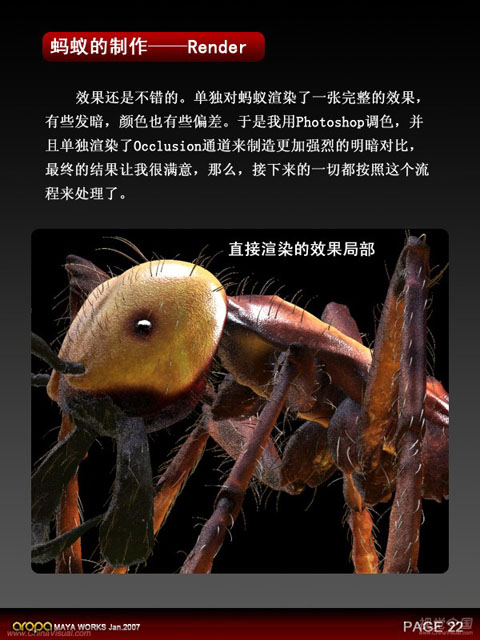 昆虫质感—3D静帧《蚂蚁》制作剖析