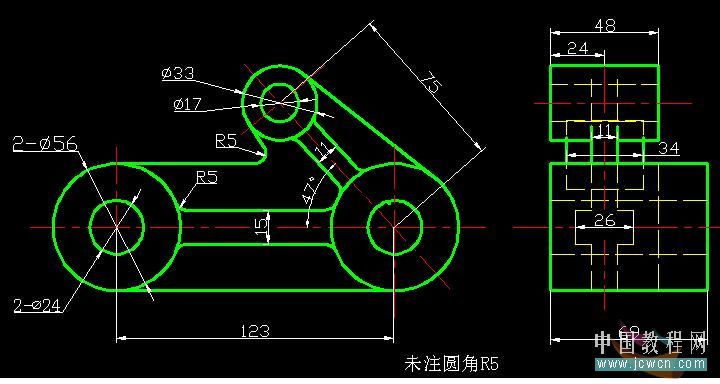 AutoCAD教程：根据二维图画三维图的方法及思路_中国教程网