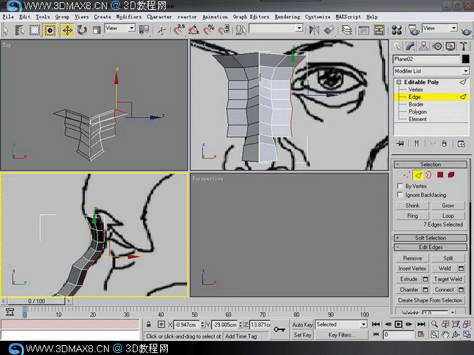 3DMAX人头建模教程 - 3dmax8.CN