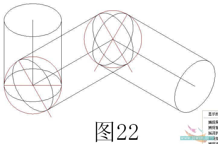 AutoCAD二维教程：细说机械零件轴测图的画法_中国教程网