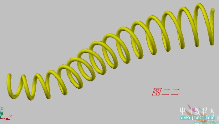 AutoCAD 2008三维教程：环形弹簧及弧线弹簧的几种画法_中国教程网