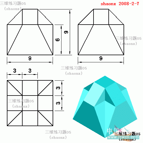 AutoCAD三维建模系列教程：三维旋转、剖切、阵列的应用_中国教程网