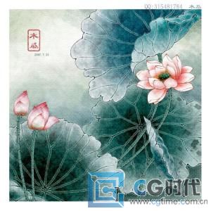 手绘荷花