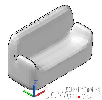 AutoCAD教程：运用长方体网格拉伸制作双人和多人沙发_中国教程网