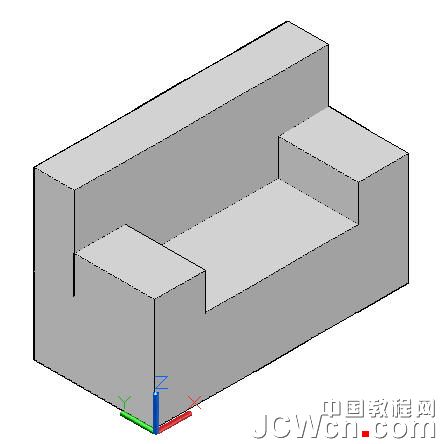 AutoCAD教程：运用长方体网格拉伸制作双人和多人沙发_中国教程网