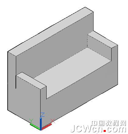 AutoCAD教程：运用长方体网格拉伸制作双人和多人沙发_中国教程网