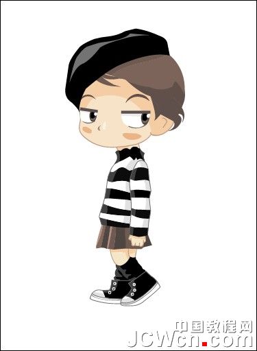 Illustrator鼠绘教程：绘制卡通人物系列之Q版小帅哥_中国教程网