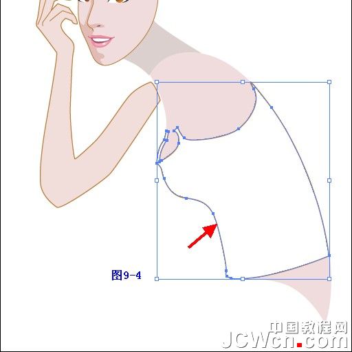 Illustrator鼠绘教程：插画人物系列之清纯美女的绘制-中_中国教程网