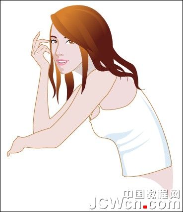 Illustrator鼠绘教程：插画人物系列之清纯美女的绘制-中_中国教程网