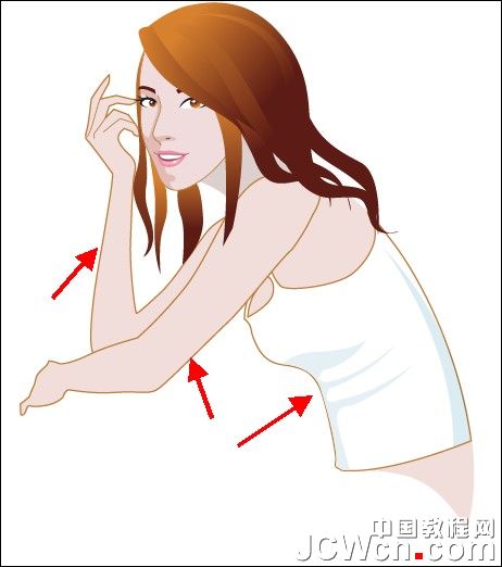 Illustrator鼠绘教程：插画人物系列之清纯美女的绘制-中_中国教程网