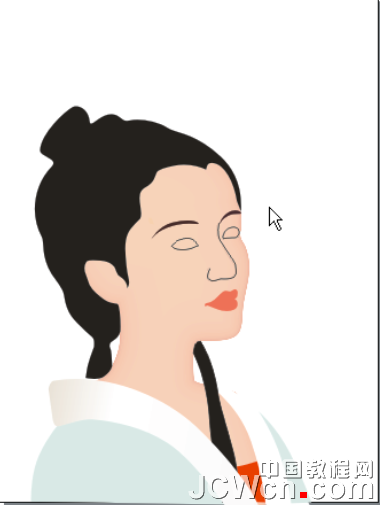 CorelDRAW鼠绘教程：绘制著名词人李清照肖像_中国教程网