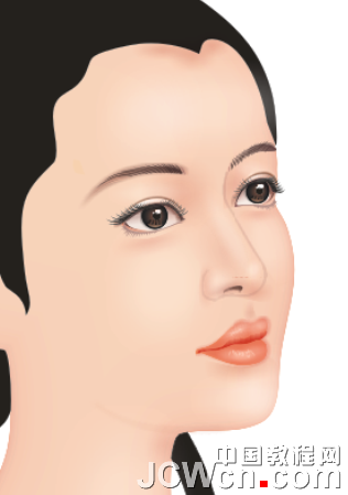CorelDRAW鼠绘教程：绘制著名词人李清照肖像_中国教程网