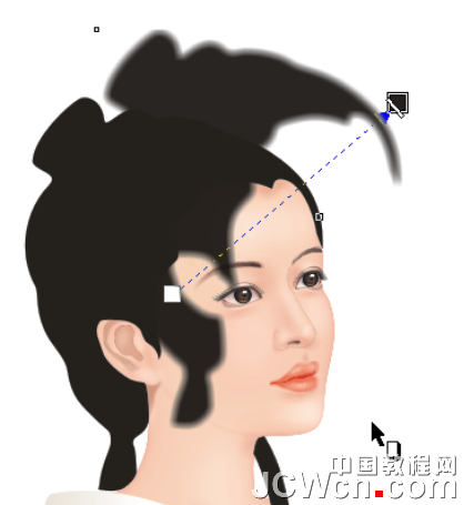 CorelDRAW鼠绘教程：绘制著名词人李清照肖像_中国教程网