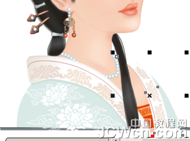CorelDRAW鼠绘教程：绘制著名词人李清照肖像_中国教程网