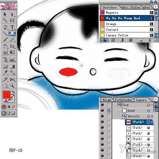 用Illustrator绘制年画“年年有余”_天极设计在线整理