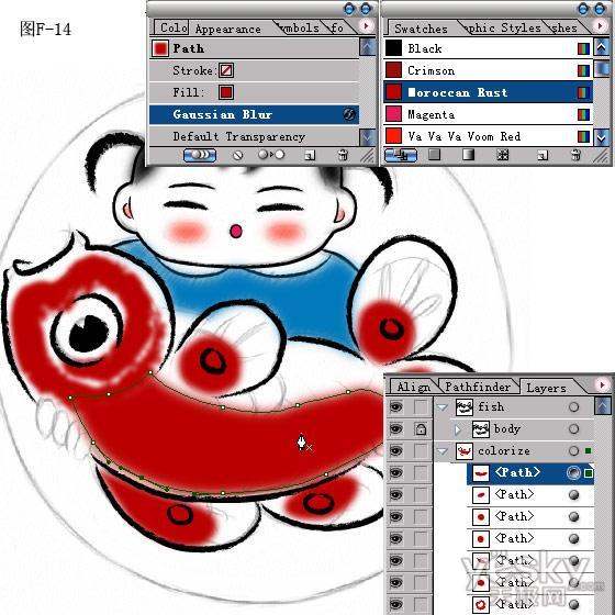 用Illustrator绘制年画“年年有余”_天极设计在线整理