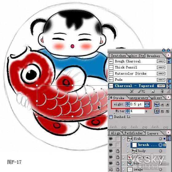 用Illustrator绘制年画“年年有余”_天极设计在线整理