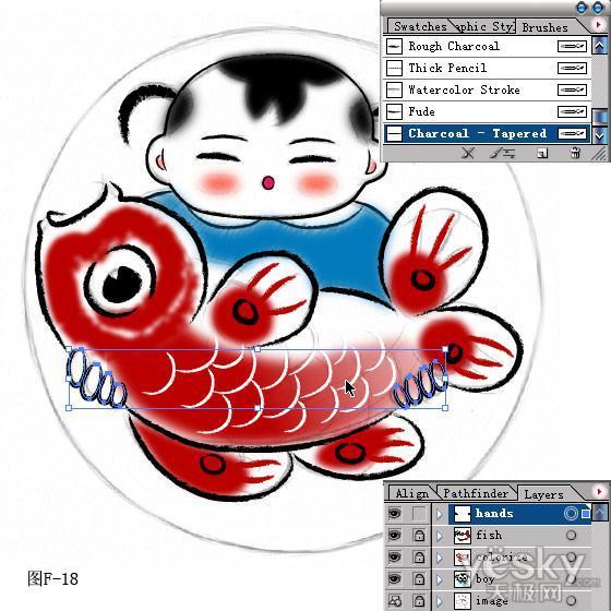 用Illustrator绘制年画“年年有余”_天极设计在线整理