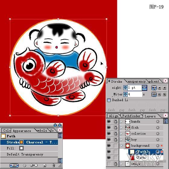 用Illustrator绘制年画“年年有余”_天极设计在线整理