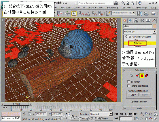 3D Max使用Hair and Fur修改器设置毛发效果,PS教程,思缘教程网