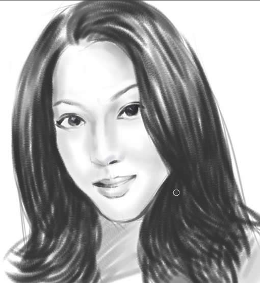 painter 7手绘实例教程：素描人物肖像详解_中国教程网