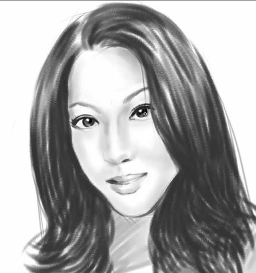 painter 7手绘实例教程：素描人物肖像详解_中国教程网