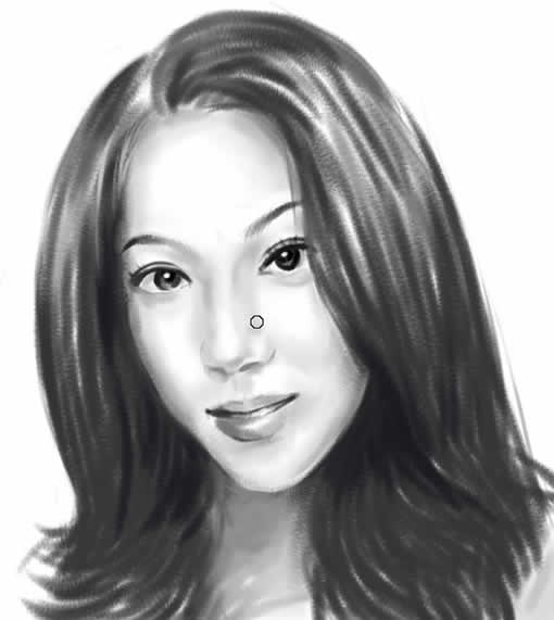 painter 7手绘实例教程：素描人物肖像详解_中国教程网