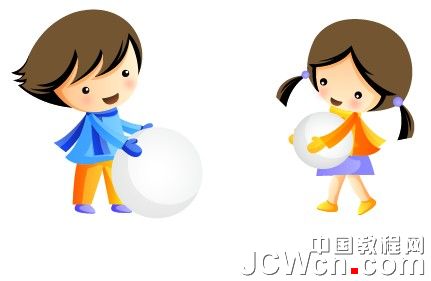 Illustrator鼠绘教程：绘制雪地上堆雪人的孩童插画（下）_中国教程网