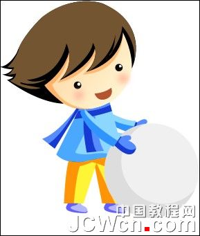Illustrator鼠绘教程：绘制雪地上堆雪人的孩童插画（下）_中国教程网