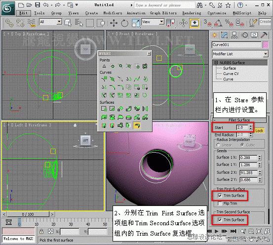 3D MAX使用NURBS方法给贪吃虫建模,PS教程,思缘教程网