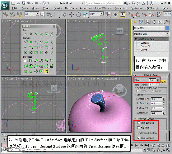3D MAX使用NURBS方法给贪吃虫建模,PS教程,思缘教程网