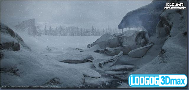 3dsMax实例教程:冰块和积雪摧毁场景_网页教学网