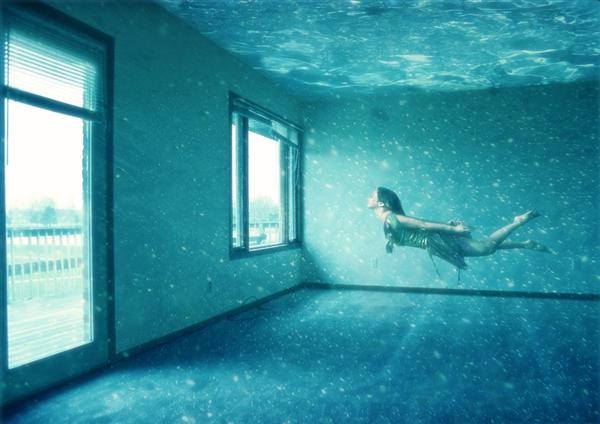 Photoshop建筑教程：合成奇幻室内水底世界