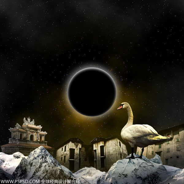 Photoshop合成教程：制作星空下的城镇夜景,PS教程,思缘教程网