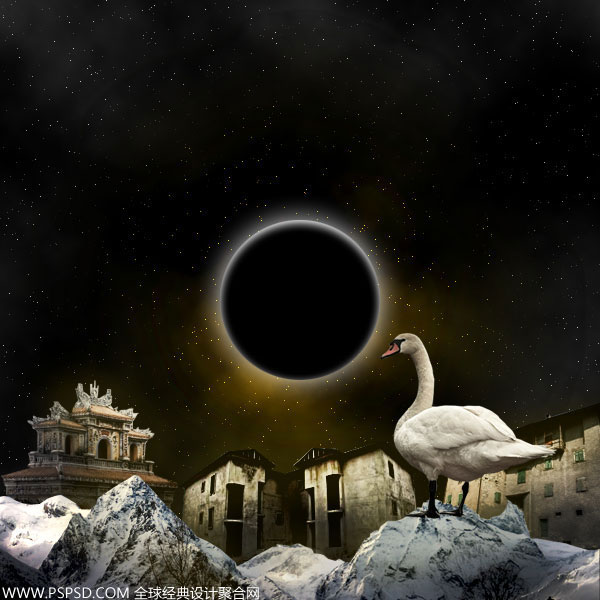 Photoshop合成教程：制作星空下的城镇夜景,PS教程,思缘教程网