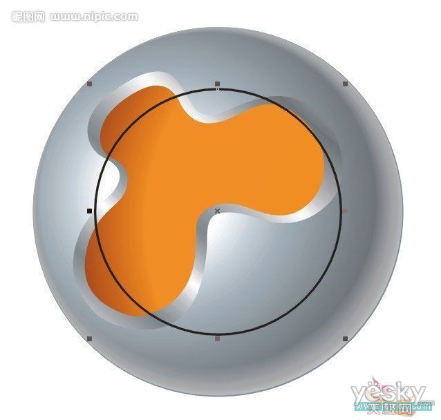 CorelDRAW绘制富有立体质感LOGO_天极设计在线整理