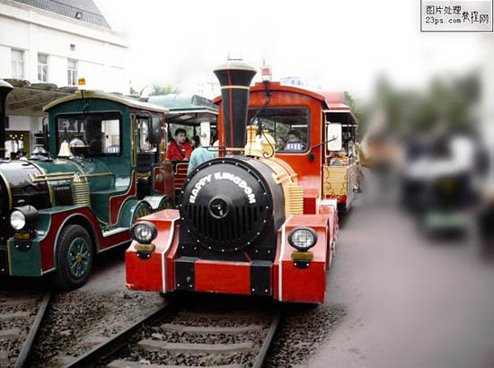 Photoshop合成森林中的童话火车