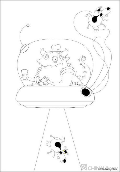 Illustrator制作外星人打劫奶牛
