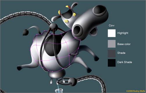 Illustrator制作外星人打劫奶牛(14)