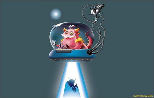 Illustrator制作外星人打劫奶牛(14)