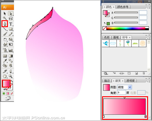 Illustrator CS3绘制矢量荷花插画