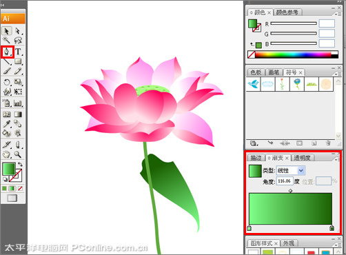 Illustrator CS3绘制矢量荷花插画
