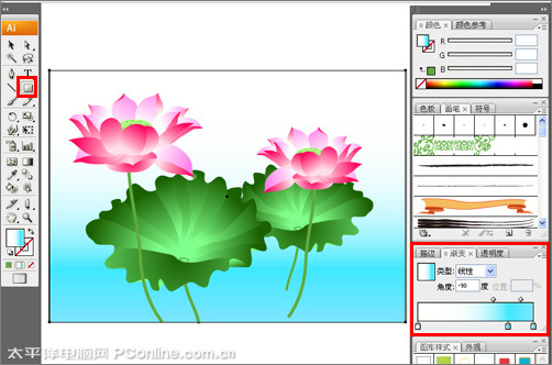 Illustrator CS3绘制矢量荷花插画