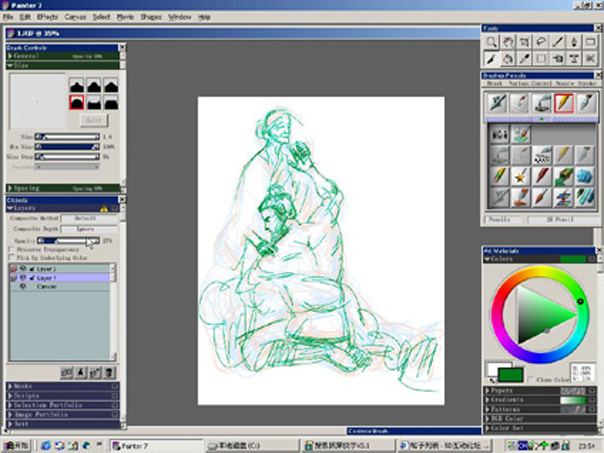 利用Painter Shop Pro绘制国画效果