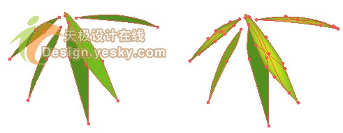 Illustrator矢量绘制实例：清新翠竹（图七）