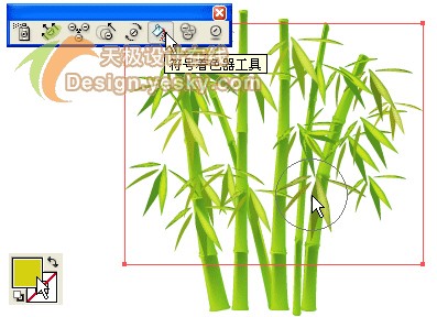 Illustrator矢量绘制实例：清新翠竹（图十三）