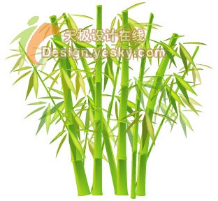 Illustrator矢量绘制实例：清新翠竹（图十七）
