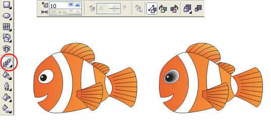 Coreldraw绘制海底总动员小鱼Nemo