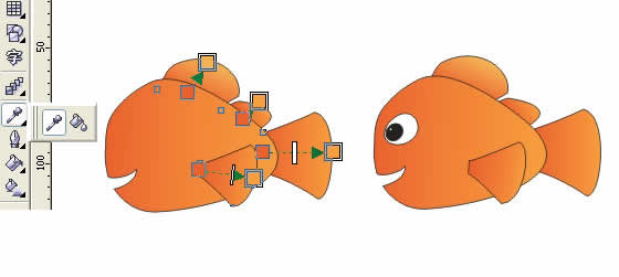 Coreldraw绘制海底总动员小鱼Nemo